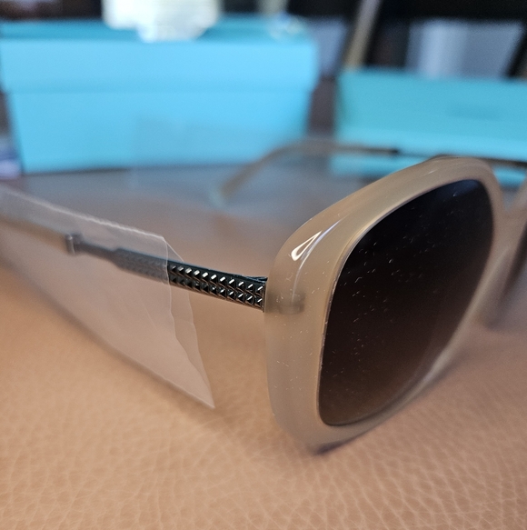 Tiffany & Co. Beige Irregular Sunglasses NWT - Picture 5 of 12